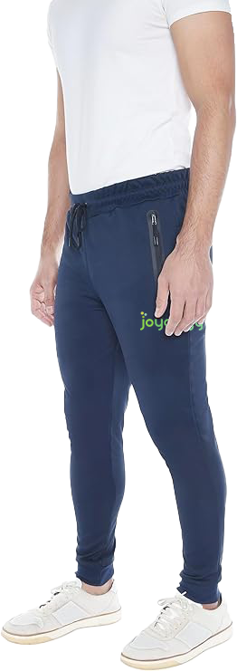 Jogger pants navy with Joyology logo under pocket