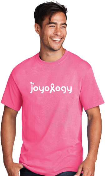 pink Joyology breast cancer t shirt front