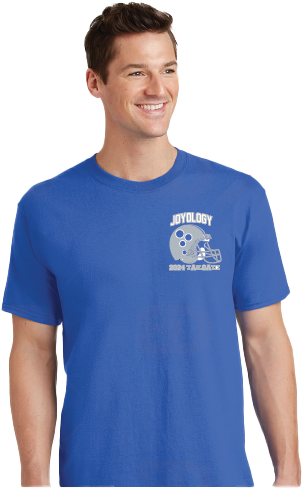 Joyology 2024 tailgate blue t shirt front